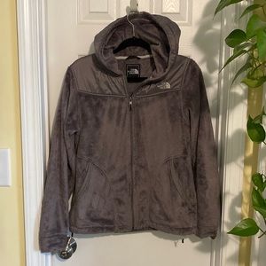 Womens Gray North Face Fleece Zip Hoodie